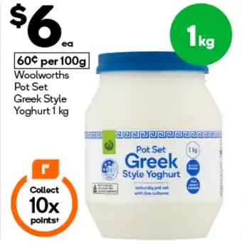 Woolworths Woolworths Pot Set Greek Style Yoghurt offer