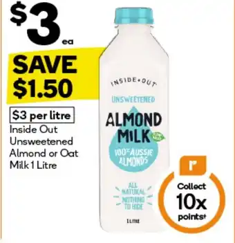 Woolworths Unsweetened almond or oat milk offer