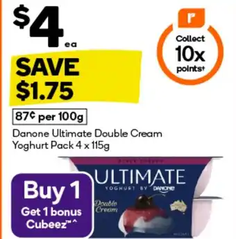 Woolworths Danone ultimate double cream yoghurt pack offer