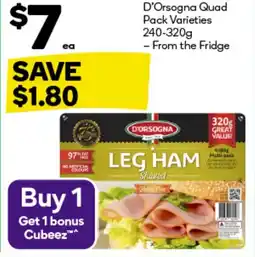 Woolworths D'orsogna quad pack varieties offer