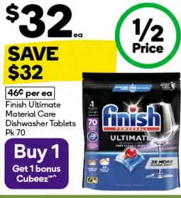 Woolworths Finish Ultimate Material Care Dishwasher Tablets offer