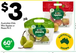 Woolworths Australian kids mini apples or pears offer