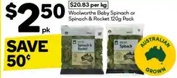 Woolworths Woolworths baby spinach or spinach & rocket offer