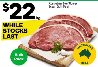 Woolworths Australian Beef Rump Steak Bulk Pack offer