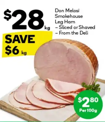 Woolworths Don Melosi Smokehouse Leg Ham offer