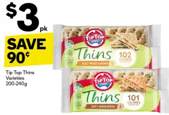 Woolworths Tip Top Thins Varieties offer