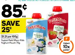 Woolworths Yoplait Petit Miam Kids Yoghurt Pouch offer