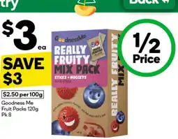 Woolworths Goodness Me Fruit Packs offer