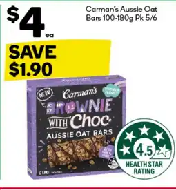 Woolworths Carman's Aussie Oat Bars offer