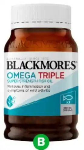 Woolworths Blackmores Omega Triple Super Strength Fish Oil Capsules offer