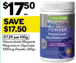 Woolworths Vitaceuticals Magzorb Magnesium Glycinate 1000mg Powder offer