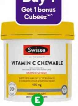 Woolworths Swisse Ultiboost Vitamin C Chewable Tablets offer