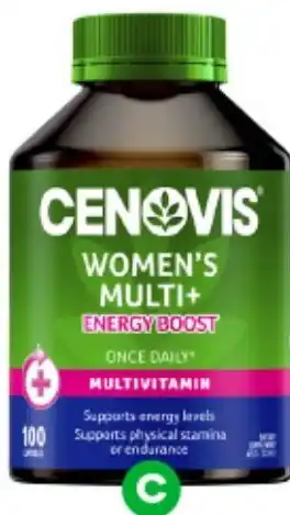 Woolworths Cenovis Women's Multi + Energy Boost Capsules offer