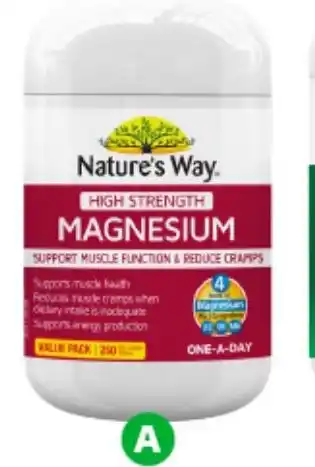 Woolworths Nature's Way High Strength Magnesium Tablets offer