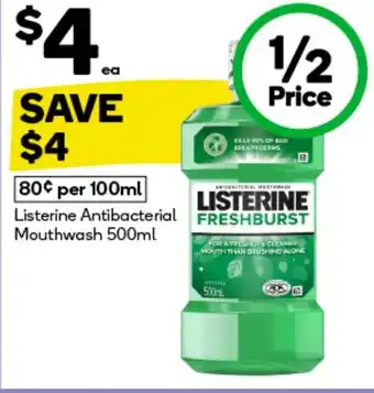 Woolworths Listerine Antibacterial Mouthwash offer