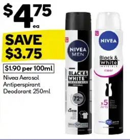 Woolworths Nivea Aerosol Antiperspirant Deodorant offer