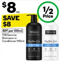 Woolworths TRESemme Shampoo or Conditioner offer