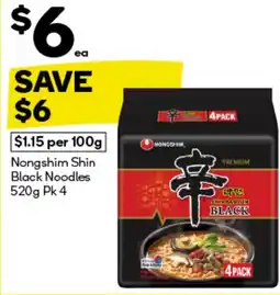 Woolworths Nongshim Shin Black Noodles offer