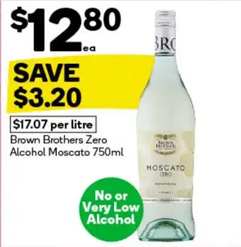 Woolworths Brown Brothers Zero Alcohol Moscato offer