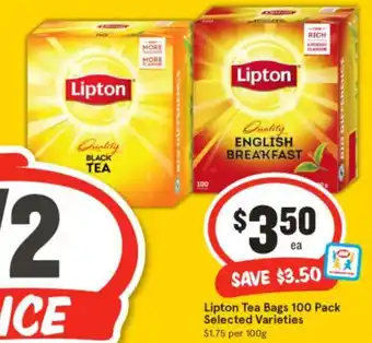 IGA Lipton Tea Bags offer