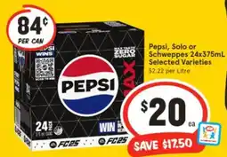 IGA Pepsi, Solo or Schweppes offer