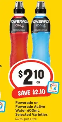 IGA Powerade or Powerade Active Water offer