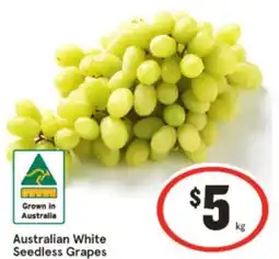 IGA Australian White Seedless Grapes offer