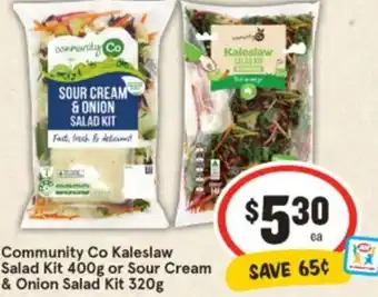 IGA Community Co Kaleslaw Salad Kit or Sour Cream offer