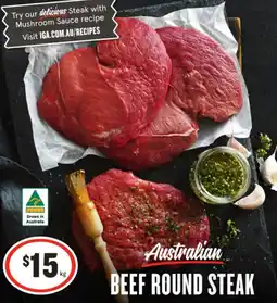 IGA Beef round steak offer