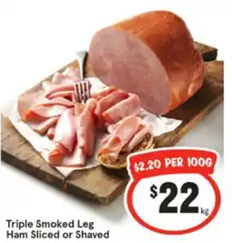 IGA Triple Smoked Leg Ham Sliced or Shaved offer