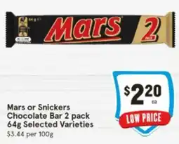 IGA Mars or Snickers Chocolate Bar offer