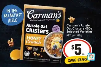 IGA Carman's Aussie Oat Clusters offer