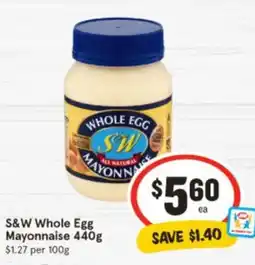 IGA S&W Whole Egg Mayonnaise offer