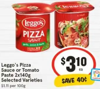 IGA Leggo's Pizza Sauce or Tomato offer