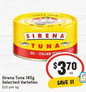 IGA Sirena Tuna offer