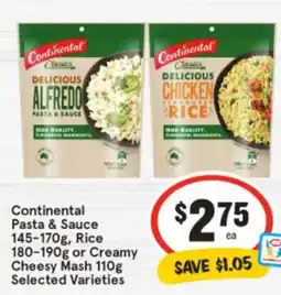 IGA Continental Pasta & Sauce offer