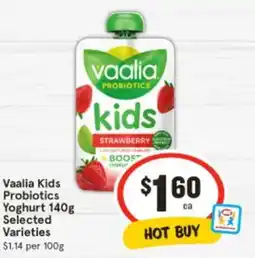 IGA Vaalia Kids Probiotics Yoghurt offer