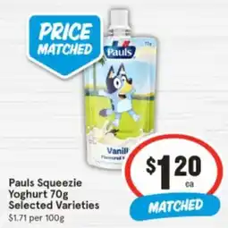 IGA Pauls Squeezie Yoghurt offer