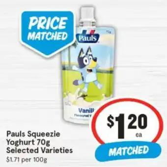 IGA Pauls Squeezie Yoghurt offer