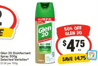 IGA Glen 20 Disinfectant Spray offer