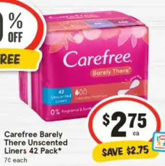 IGA Carefree Barely There Unscented Liners offer