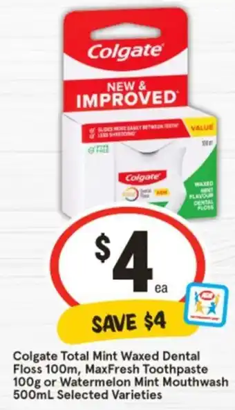 IGA Colgate Total Mint Waxed Dental Floss offer