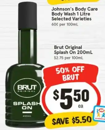 IGA Brut Original Splash On offer