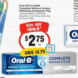 IGA Oral-B Pro Health Complete Defence System Whitening Toothpaste offer