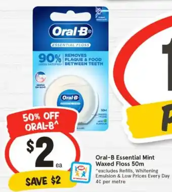 IGA Oral-B Essential Mint Waxed Floss offer