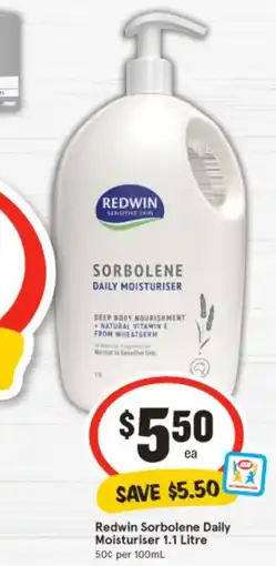 IGA Redwin Sorbolene Daily Moisturiser offer