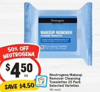 IGA Neutrogena Makeup Remover Cleansing Towelettes offer