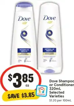 IGA Dove Shampoo or Conditioner offer