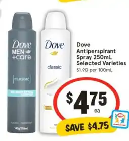 IGA Dove Antiperspirant Spray offer