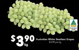 Drakes Australian White Seedless Grapes offer